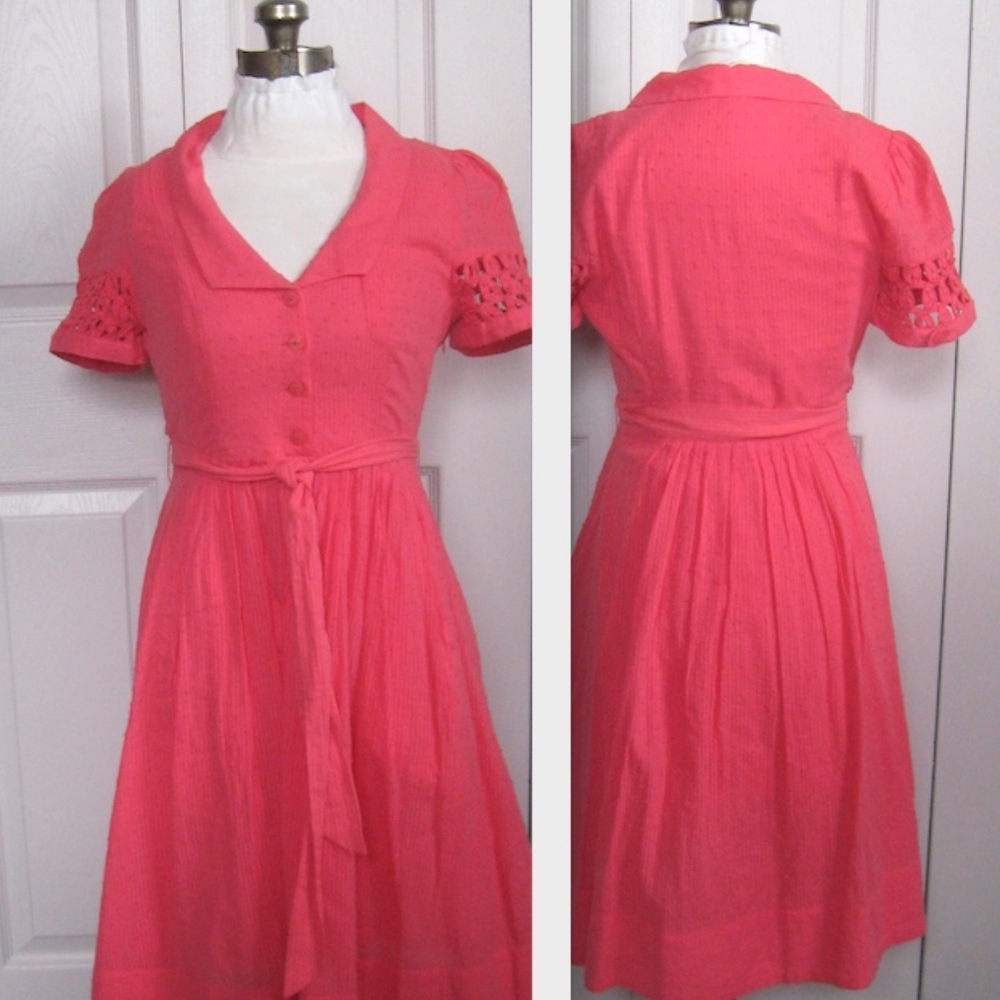 Pink Cotton Shirt Dress by Maeve at Anthropologie